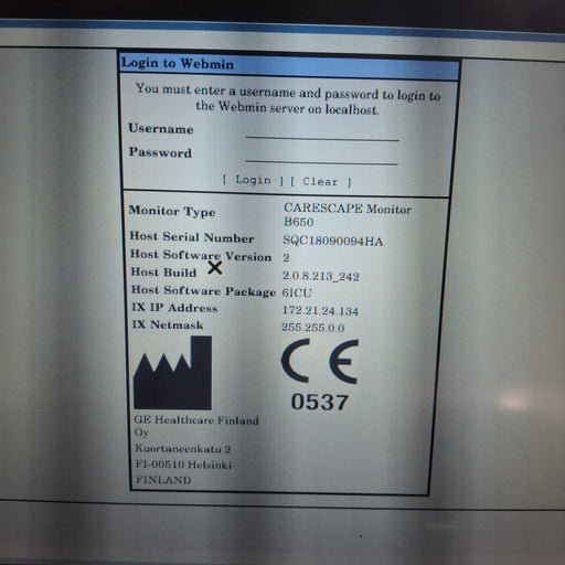GE Healthcare GE Healthcare Carescape B650 Critical Care Patient Monitor Patient Monitors reLink Medical