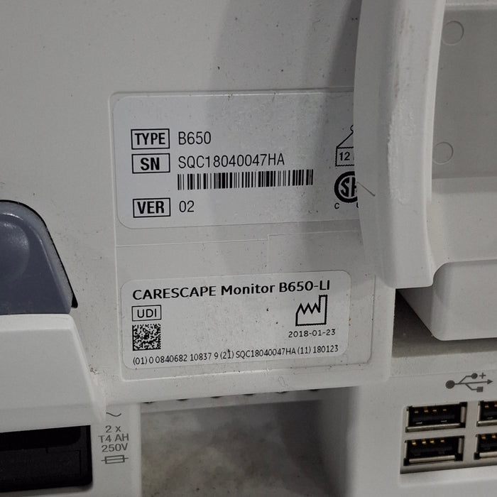 GE Healthcare GE Healthcare Carescape B650 Critical Care Patient Monitor Patient Monitors reLink Medical