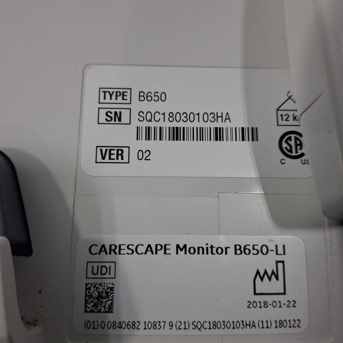 GE Healthcare GE Healthcare Carescape B650 Critical Care Patient Monitor Patient Monitors reLink Medical