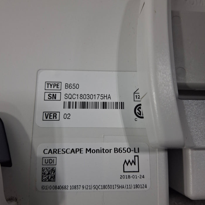 GE Healthcare GE Healthcare Carescape B650 Critical Care Patient Monitor Patient Monitors reLink Medical