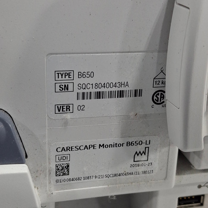 GE Healthcare GE Healthcare Carescape B650 Critical Care Patient Monitor Patient Monitors reLink Medical