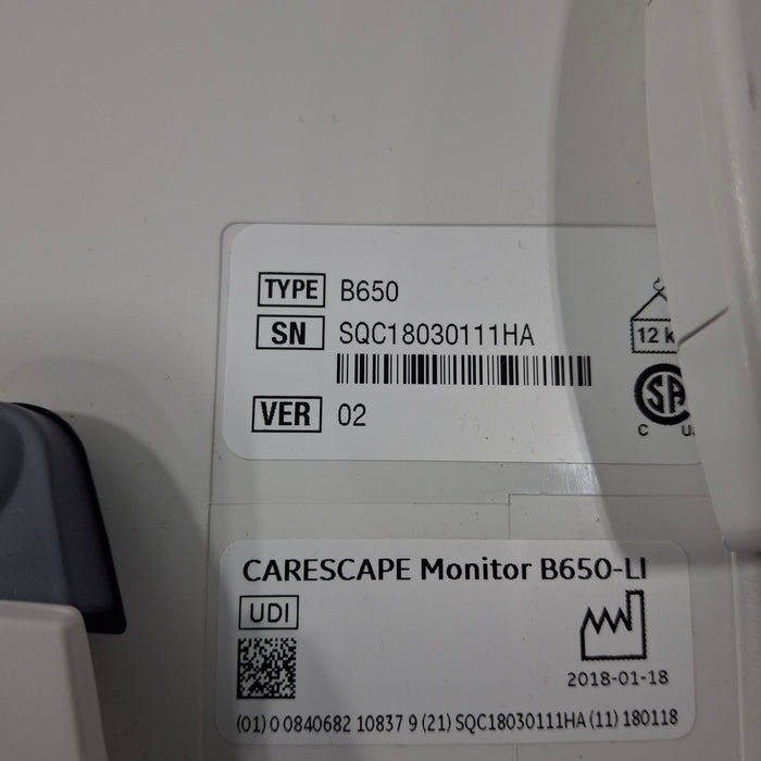 GE Healthcare GE Healthcare Carescape B650 Critical Care Patient Monitor Patient Monitors reLink Medical