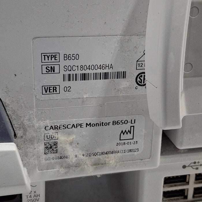 GE Healthcare GE Healthcare Carescape B650 Critical Care Patient Monitor Patient Monitors reLink Medical