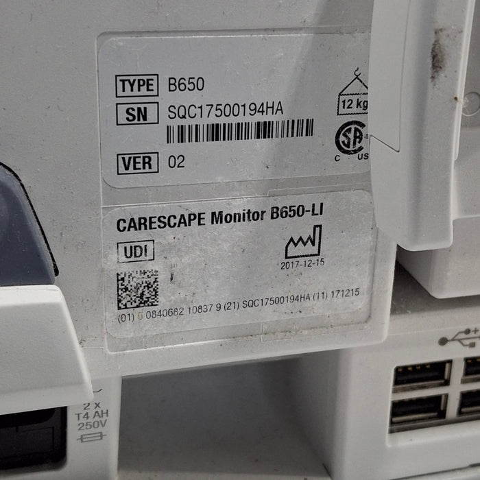 GE Healthcare GE Healthcare Carescape B650 Critical Care Patient Monitor Patient Monitors reLink Medical