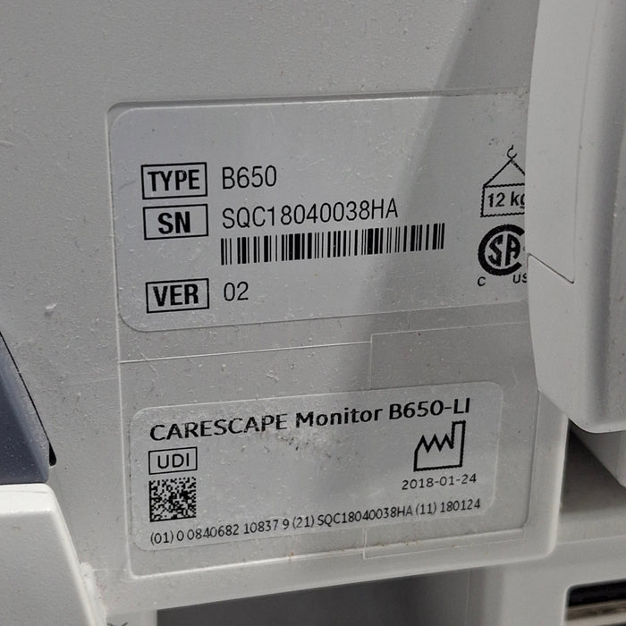 GE Healthcare GE Healthcare Carescape B650 Critical Care Patient Monitor Patient Monitors reLink Medical