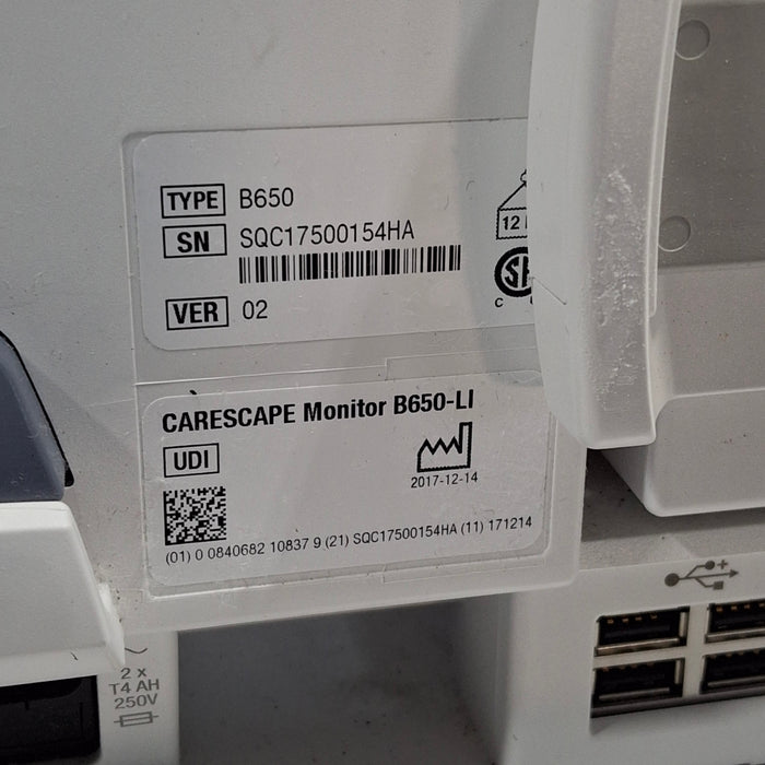 GE Healthcare GE Healthcare Carescape B650 Critical Care Patient Monitor Patient Monitors reLink Medical
