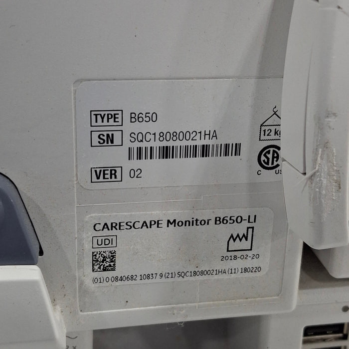 GE Healthcare GE Healthcare Carescape B650 Critical Care Patient Monitor Patient Monitors reLink Medical