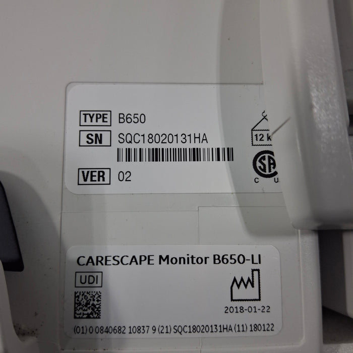 GE Healthcare GE Healthcare Carescape B650 Critical Care Patient Monitor Patient Monitors reLink Medical
