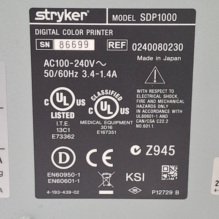 Stryker SDP1000 Digital Color Printer