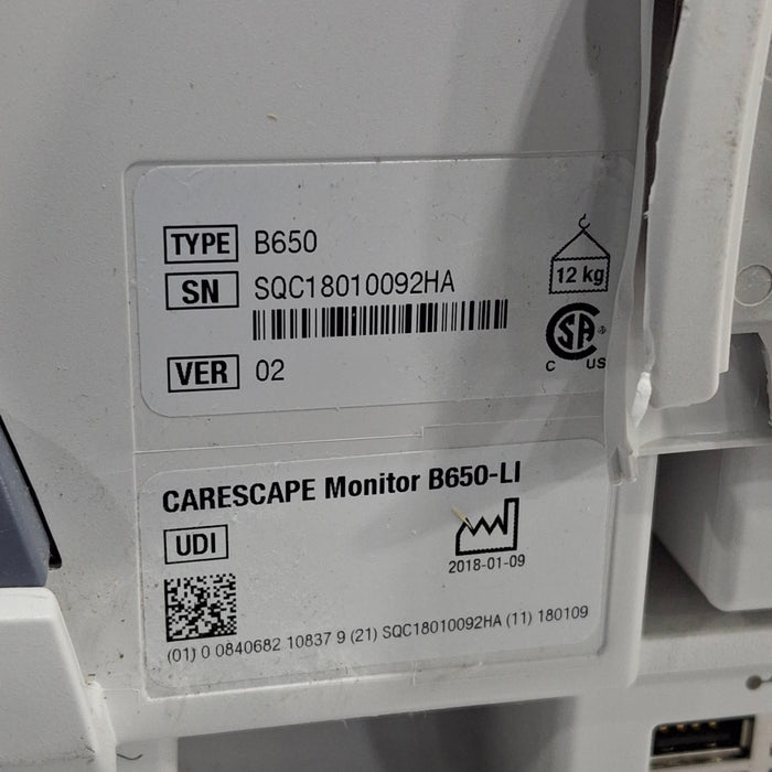 GE Healthcare GE Healthcare Carescape B650 Critical Care Patient Monitor Patient Monitors reLink Medical
