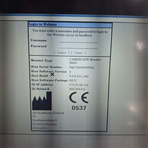 GE Healthcare GE Healthcare Carescape B650 Critical Care Patient Monitor Patient Monitors reLink Medical
