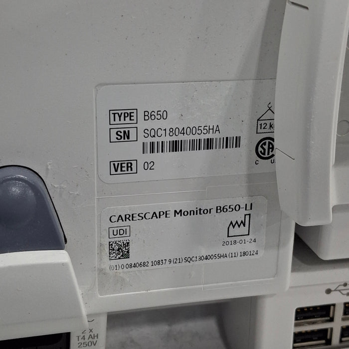 GE Healthcare GE Healthcare Carescape B650 Critical Care Patient Monitor Patient Monitors reLink Medical