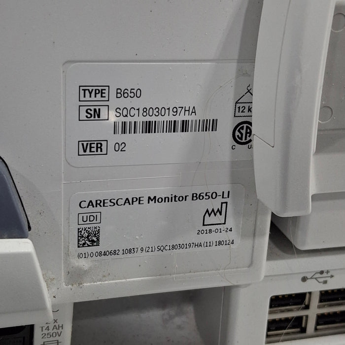 GE Healthcare GE Healthcare Carescape B650 Critical Care Patient Monitor Patient Monitors reLink Medical