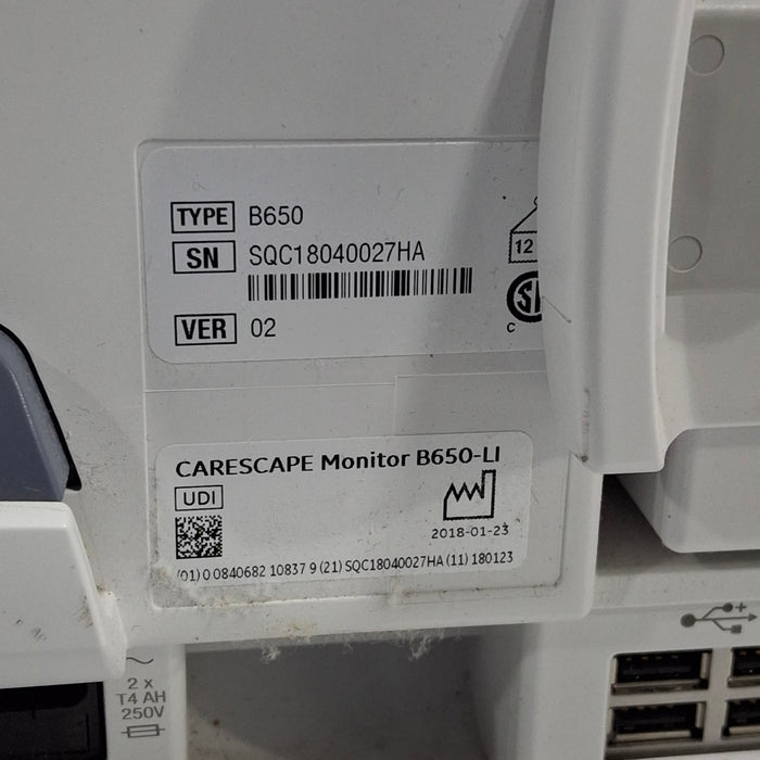 GE Healthcare GE Healthcare Carescape B650 Critical Care Patient Monitor Patient Monitors reLink Medical