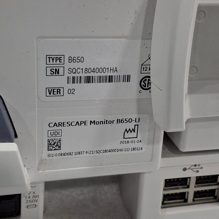GE Healthcare GE Healthcare Carescape B650 Critical Care Patient Monitor Patient Monitors reLink Medical
