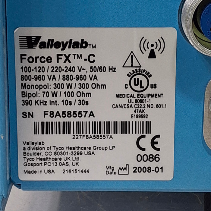 Covidien Covidien Valleylab Force FX-C Electrosurgical Generator Electrosurgical Units reLink Medical