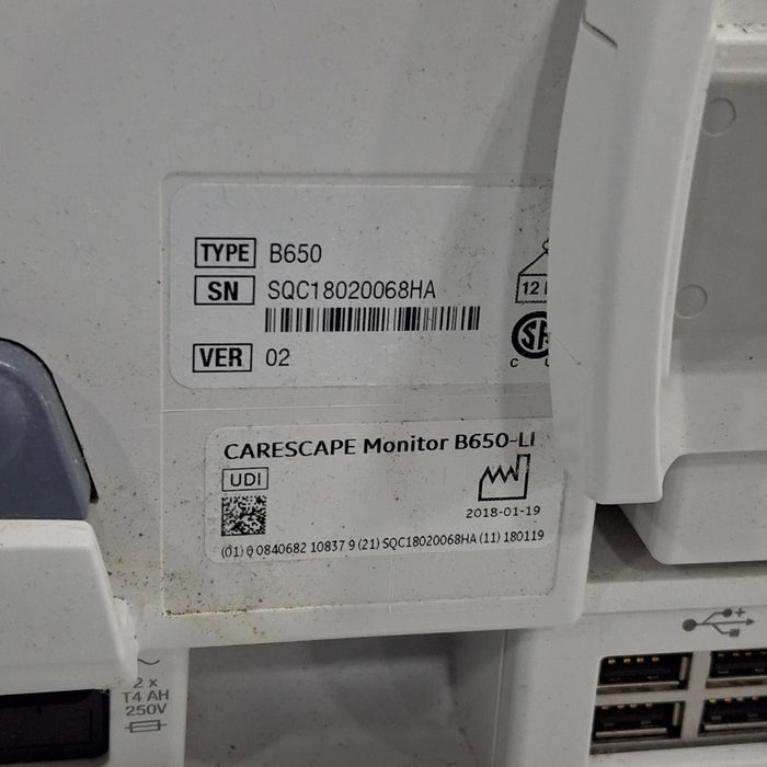 GE Healthcare GE Healthcare Carescape B650 Critical Care Patient Monitor Patient Monitors reLink Medical