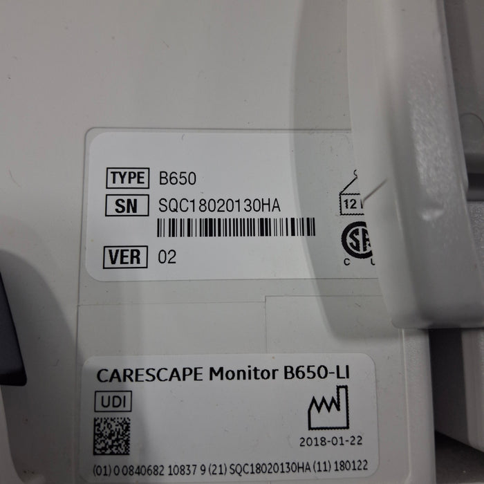 GE Healthcare GE Healthcare Carescape B650 Critical Care Patient Monitor Patient Monitors reLink Medical