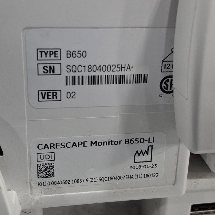 GE Healthcare GE Healthcare Carescape B650 Critical Care Patient Monitor Patient Monitors reLink Medical