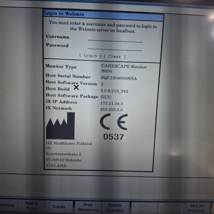 GE Healthcare GE Healthcare Carescape B650 Critical Care Patient Monitor Patient Monitors reLink Medical