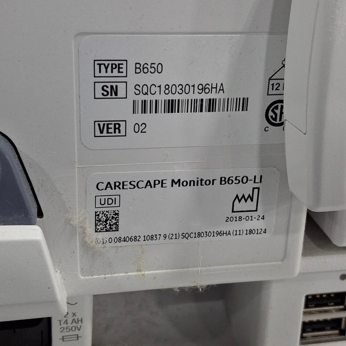 GE Healthcare GE Healthcare Carescape B650 Critical Care Patient Monitor Patient Monitors reLink Medical