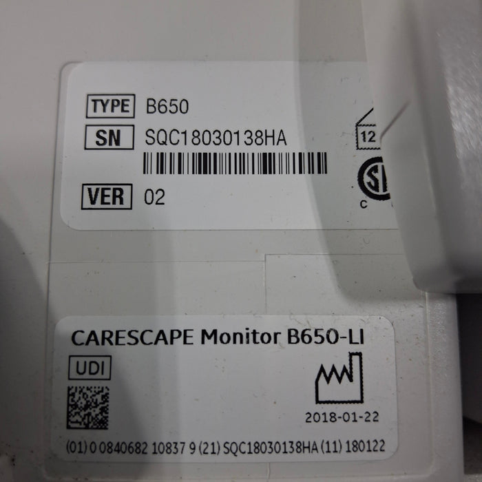 GE Healthcare GE Healthcare Carescape B650 Critical Care Patient Monitor Patient Monitors reLink Medical