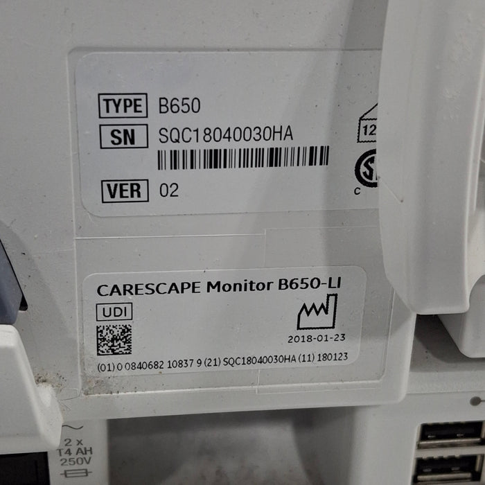 GE Healthcare GE Healthcare Carescape B650 Critical Care Patient Monitor Patient Monitors reLink Medical