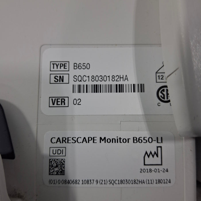 GE Healthcare GE Healthcare Carescape B650 Critical Care Patient Monitor Patient Monitors reLink Medical