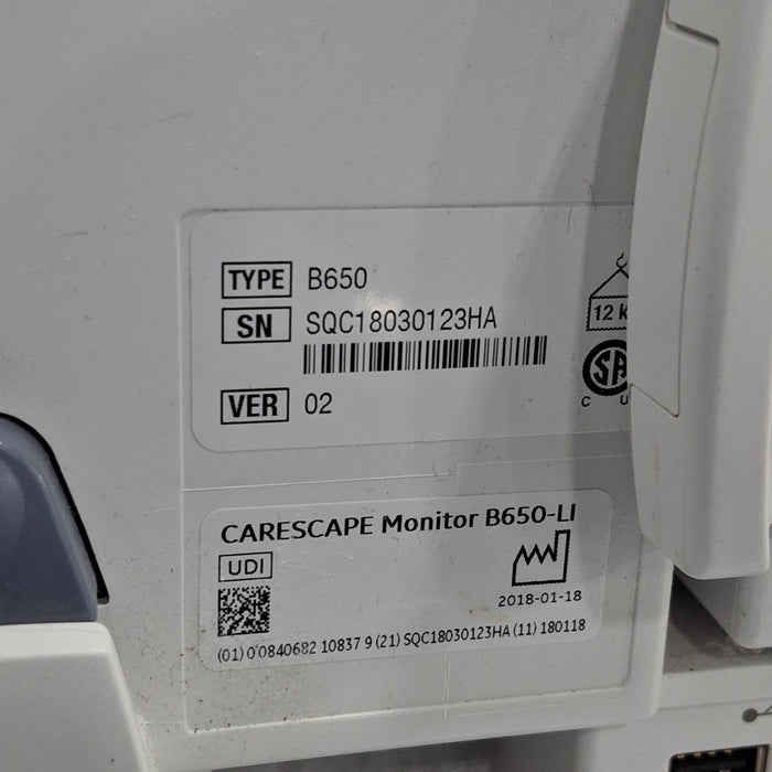 GE Healthcare GE Healthcare Carescape B650 Critical Care Patient Monitor Patient Monitors reLink Medical