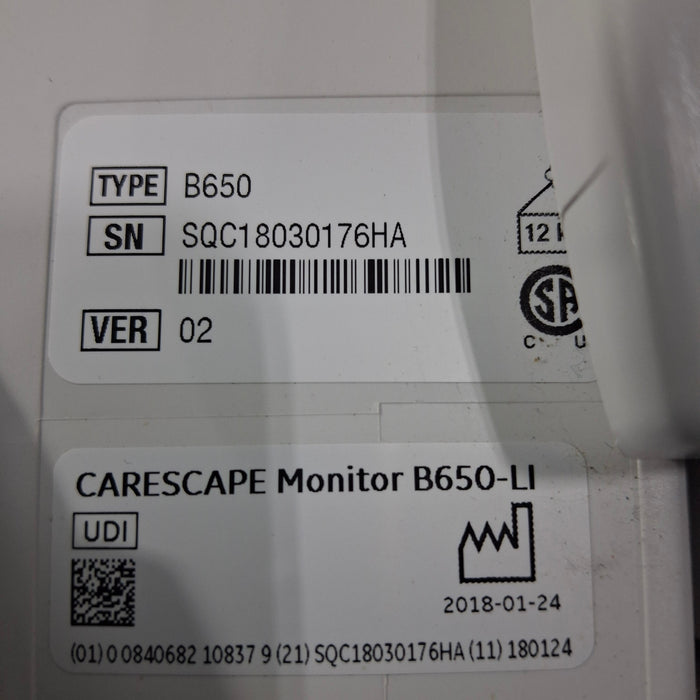 GE Healthcare GE Healthcare Carescape B650 Critical Care Patient Monitor Patient Monitors reLink Medical