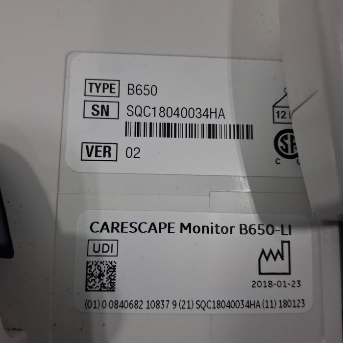 GE Healthcare GE Healthcare Carescape B650 Critical Care Patient Monitor Patient Monitors reLink Medical