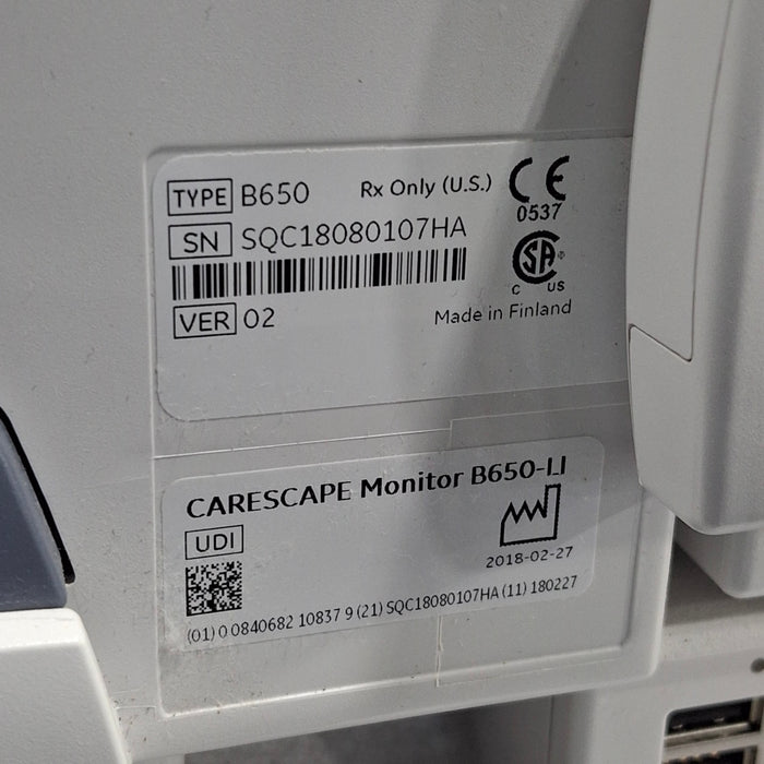 GE Healthcare GE Healthcare Carescape B650 Critical Care Patient Monitor Patient Monitors reLink Medical