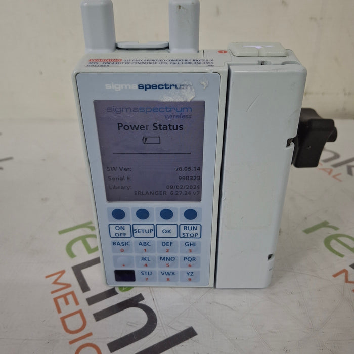 Baxter Baxter Sigma Spectrum 6.05.14 with A/B/G/N Battery Infusion Pump Infusion Pump reLink Medical