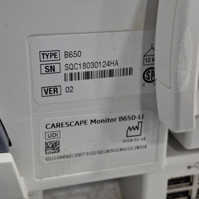 GE Healthcare GE Healthcare Carescape B650 Critical Care Patient Monitor Patient Monitors reLink Medical