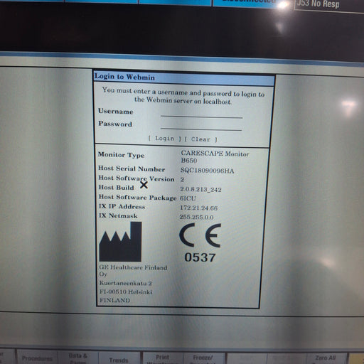 GE Healthcare GE Healthcare Carescape B650 Critical Care Patient Monitor Patient Monitors reLink Medical
