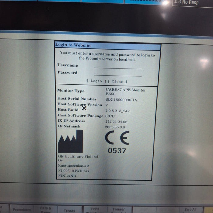 GE Healthcare GE Healthcare Carescape B650 Critical Care Patient Monitor Patient Monitors reLink Medical