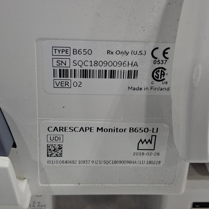 GE Healthcare GE Healthcare Carescape B650 Critical Care Patient Monitor Patient Monitors reLink Medical