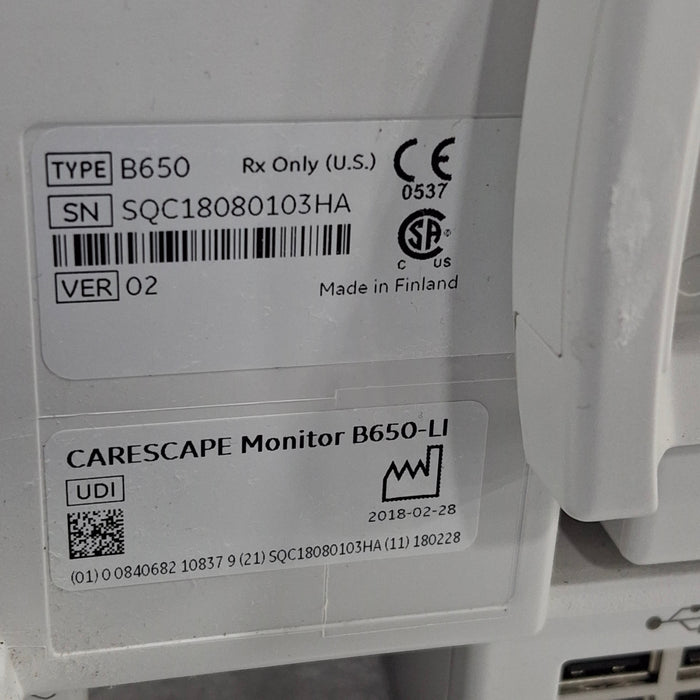 GE Healthcare GE Healthcare Carescape B650 Critical Care Patient Monitor Patient Monitors reLink Medical