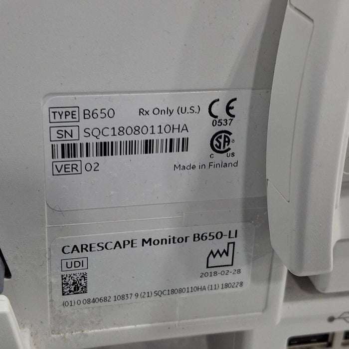 GE Healthcare GE Healthcare Carescape B650 Critical Care Patient Monitor Patient Monitors reLink Medical