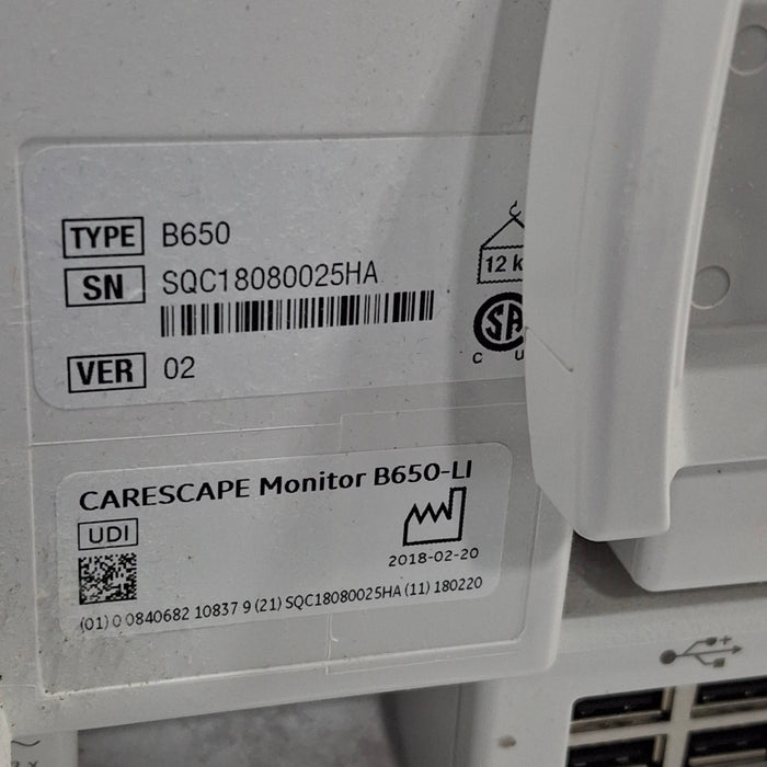 GE Healthcare GE Healthcare Carescape B650 Critical Care Patient Monitor Patient Monitors reLink Medical