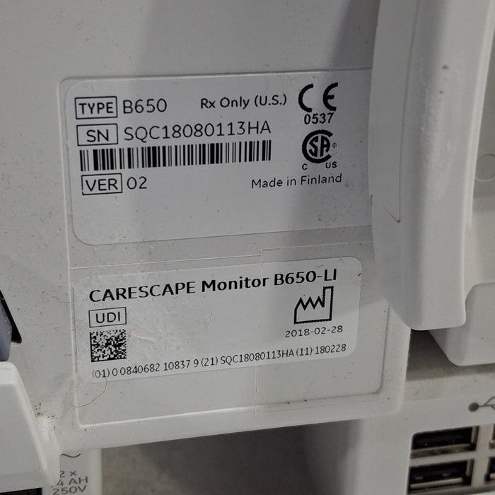 GE Healthcare GE Healthcare Carescape B650 Critical Care Patient Monitor Patient Monitors reLink Medical