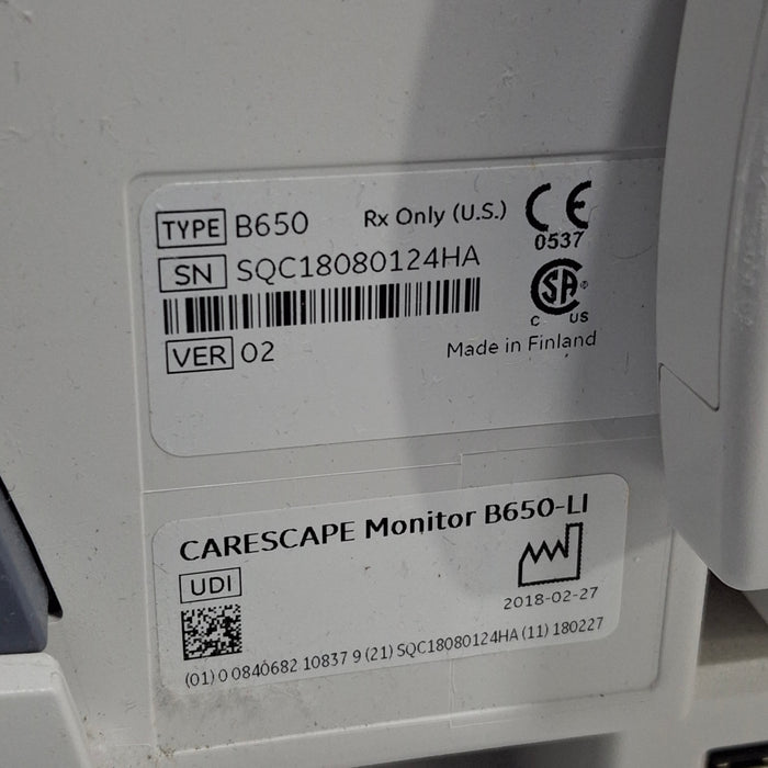 GE Healthcare GE Healthcare Carescape B650 Critical Care Patient Monitor Patient Monitors reLink Medical