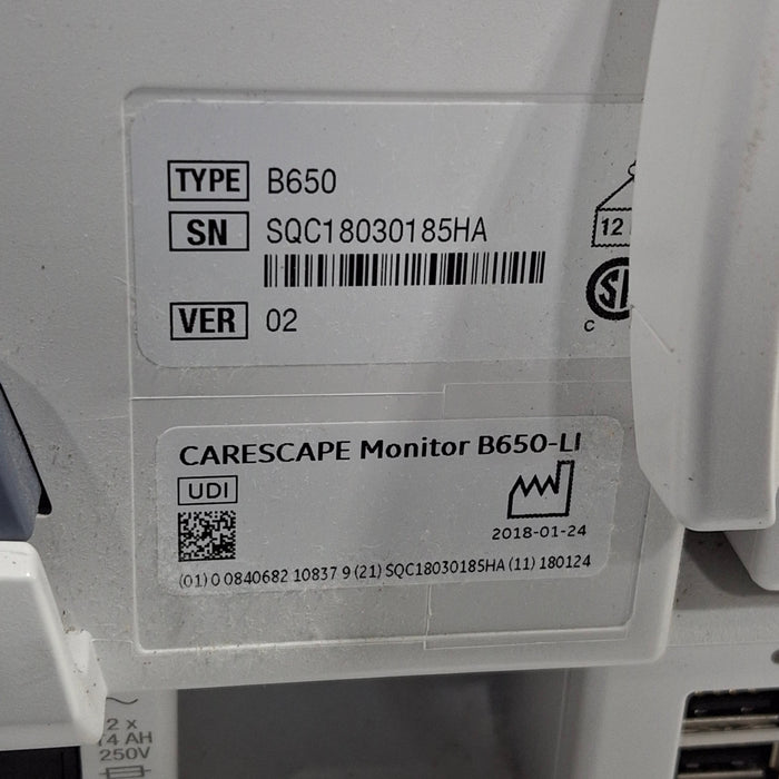 GE Healthcare GE Healthcare Carescape B650 Critical Care Patient Monitor Patient Monitors reLink Medical