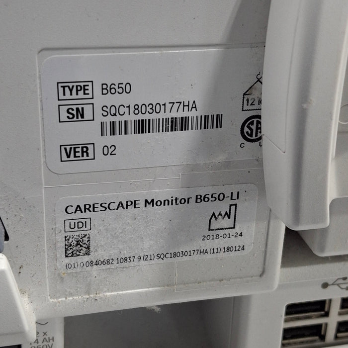 GE Healthcare GE Healthcare Carescape B650 Critical Care Patient Monitor Patient Monitors reLink Medical