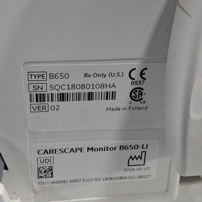 GE Healthcare GE Healthcare Carescape B650 Critical Care Patient Monitor Patient Monitors reLink Medical