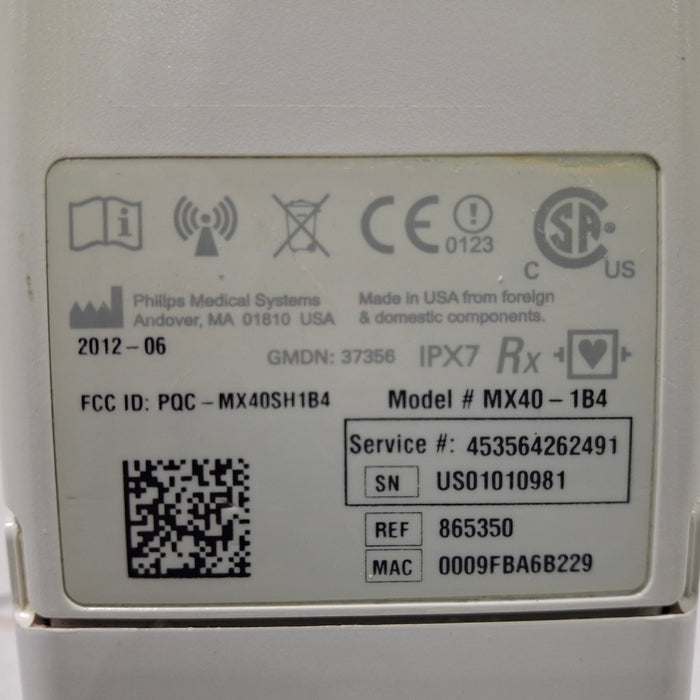 Philips Philips MX40 1.4 ECG 865350 Telemetry Transmitter Patient Monitors reLink Medical