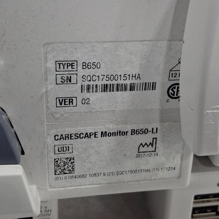 GE Healthcare GE Healthcare Carescape B650 Critical Care Patient Monitor Patient Monitors reLink Medical