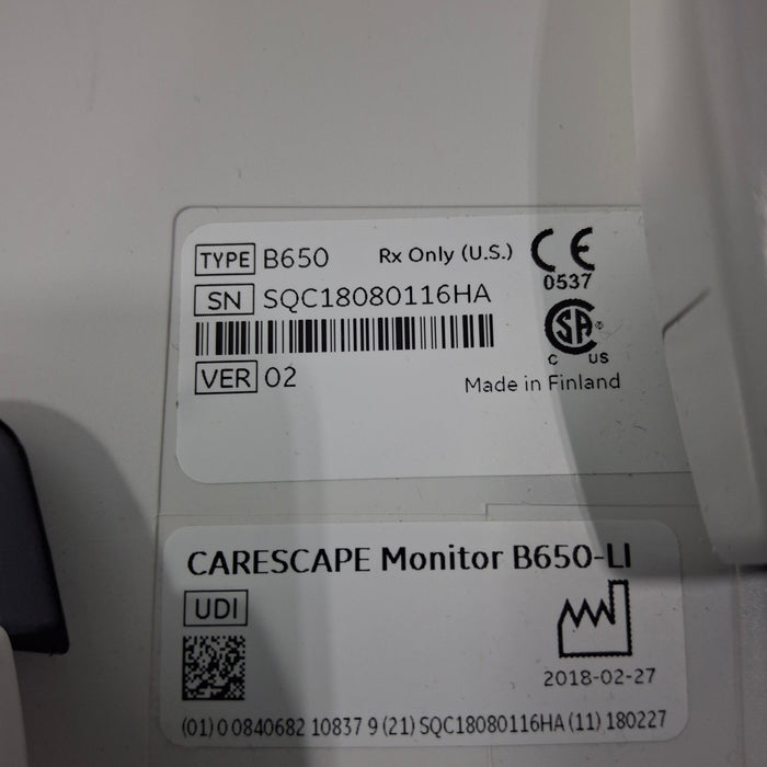 GE Healthcare GE Healthcare Carescape B650 Critical Care Patient Monitor Patient Monitors reLink Medical