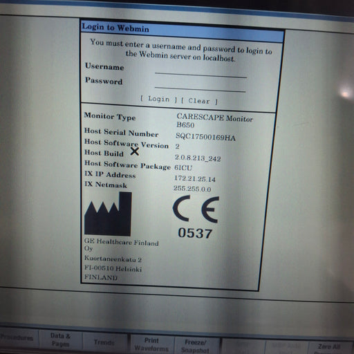 GE Healthcare GE Healthcare Carescape B650 Critical Care Patient Monitor Patient Monitors reLink Medical