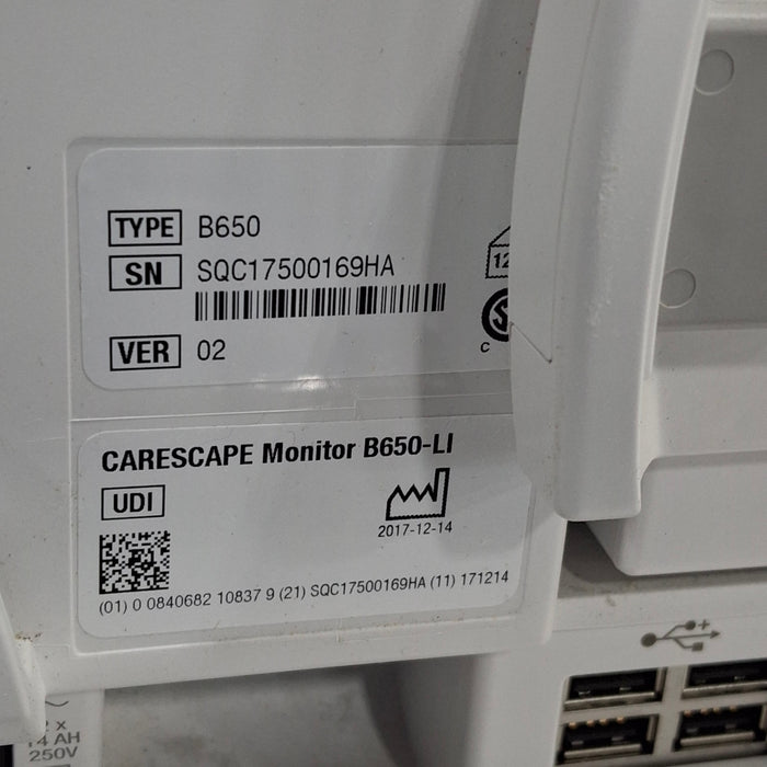 GE Healthcare GE Healthcare Carescape B650 Critical Care Patient Monitor Patient Monitors reLink Medical